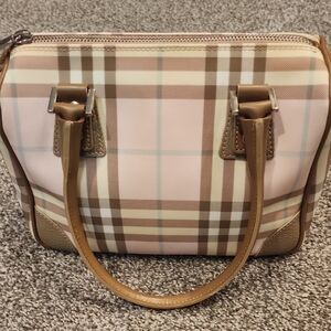 AUTHENTIC BURBERRY Plaid Tan and Pink Women's Handbag MAKE AN OFFER!